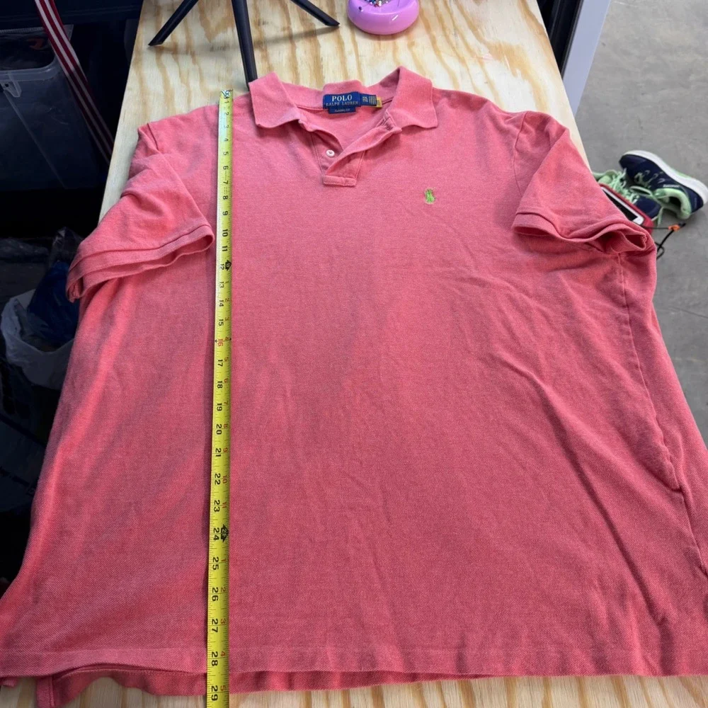 Polo Ralph Lauren Classic Fit Mesh Polo Shirt Coral Pink XXL Mens Short Sleeve‎